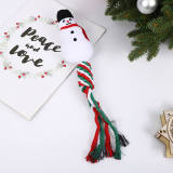 Christmas Linen Cotton Rope Teeth Cleaning Interactive Plush Dog Toy