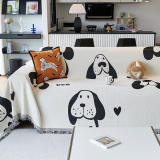 Dog & Cat Patterns Cozy Chenille Throw Couch Cover
