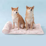 Ocean Series Ice Silk Breathable Cooling Dog Mat with Pillow