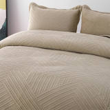 Casual Warm Geometric Quilted Crystal Velvet Bedspread