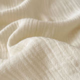 Solid Color Cotton Crinkled Gauze Duvet Cover Bed Sheet Set with Fringe Edges