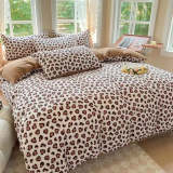 Modern Cozy Style Striped Textured Duvet Cover Bed Sheet Set