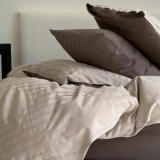 Striped Yarn-Dyed Cotton Duvet Cover Bed Sheet Set