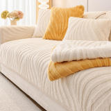 Wave Textured Plush Non-Slip Couch Cover