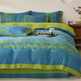 Double-Layer Cotton Yarn-Dyed Comfortable Stylish Bed Sheet Set