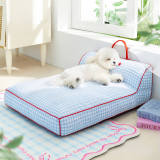 Checkerboard Breathable Scratch-resistant Spine Protection Dog Bed