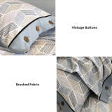 Colorful Geometric Ultra-Soft Brushed Cotton Button Bed Sheet Set