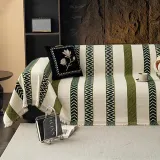 Venus Striped Geometric Chenille Full-Cover Throw Couch Cover