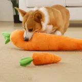 Carrot Squeaky Plush Toy Dog Interactive Toy