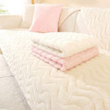 Wave Pattern Soft Plush Non-slip Couch Cover