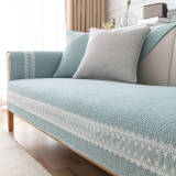 Pure Cotton Lace Trim Embossed Couch Cover
