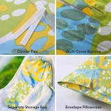 Funky Floral Playful Comfort Cotton Duvet Cover Bed Sheet Set