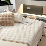 Deluxe Faux Rabbit Fur Anti-Slip Fitted Sheet Mattress Cover