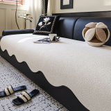 Waterproof Teddy Fleece Non-Slip Straight Couch Cover