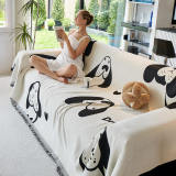Dog & Cat Patterns Cozy Chenille Throw Couch Cover