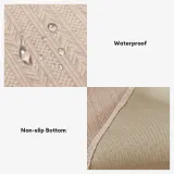 Minimalist Water-resistant Wheat Stripe Design Chenille Couch Cover