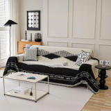 Chenille Short Velvet Artistic Pattern Throw Couch Cover