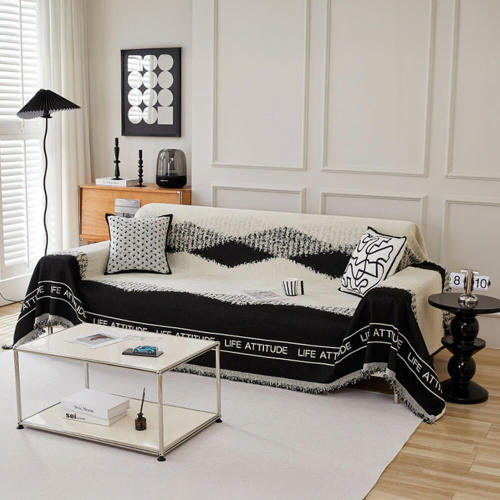 Chenille Short Velvet Artistic Pattern Throw Couch Cover