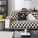 Modern Diamond Plush Sofa Decoration Non-Slip Couch Cover