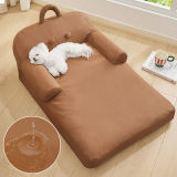 Durable PU Leather Waterproof Scratch-Resistant Large Dog Bed
