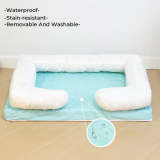 Long Plush - Square Surround Support Deep Sleep Dog Bed