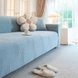 All-Seasons Polar Fleece Elastic Full Wrap Anti-Scratch Couch Cover