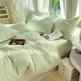 All-Seasons Seersucker Solid Color Comfort Bed Sheet Set