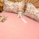 Elegant Ruffled Floral Cotton Bed Sheet Set