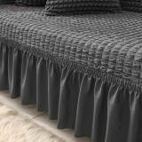Seersucker Non-Pilling Romantic Skirted Magic Couch Cover