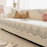 Cream Style Leaf Pattern Sofa Anti-Scratch Non-Slip Couch Cover