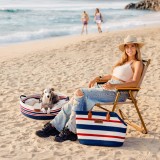 Handcrafted Stripe Calming Pet Bed - Timeless Nest