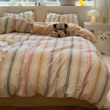Modern Vertical Stripe Comfort Duvet Cover Bed Sheet Set