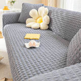Square Bubble Seersucker Stretch Sofa Protector Magic Couch Cover