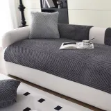 Thickened Plush Herringbone Non-slip Couch Cover