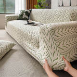 Textured Wheat Ear Pattern Jacquard Fleece Magic Couch Cover