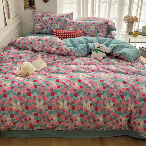 Breathable Cotton Floral Pattern Bed Sheet Set