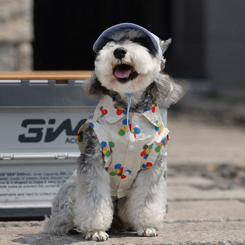 Stylish Printed Cotton Button-Up Dog Shirts