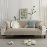 3D Wheat Embroidery Washable Cotton Non-Slip Anti-pet Scratch Couch Cover