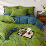 Double-Layer Cotton Yarn-Dyed Comfortable Stylish Bed Sheet Set