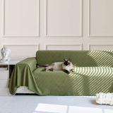 Diamond-Pattern Chenille Cat-Scratch Resistant All-Season Throw Couch Cover