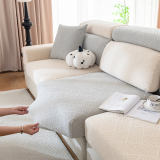 Diamond Jacquard Plush Full-Cover Stretch Couch Cover
