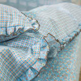 Country Style Plaid Brushed Duvet Cover Bed Sheet Set