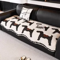 Modern Short Fleece Sofa Protection Irregular Non-slip Couch Cover