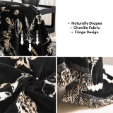 Chenille Floral Art with Tassel Edge Non-Slip Throw Couch Cover
