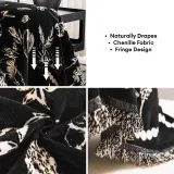 Chenille Floral Art with Tassel Edge Non-Slip Throw Couch Cover