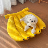 Soft and Adorable Pet Nest Banana Dog Bed