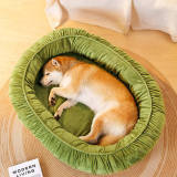 Oval Orthopedic Support Cozy Sleeping Detachable Dog & Cat Bed