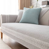 Pure Cotton Lace Trim Embossed Couch Cover