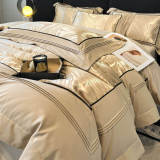 Luxurious Yarn-Count Jacquard Duvet Cover Bed Sheet Set