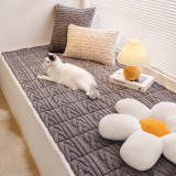 Elegant Textured Cotton Velvet Pet Mat Bed Couch Cover